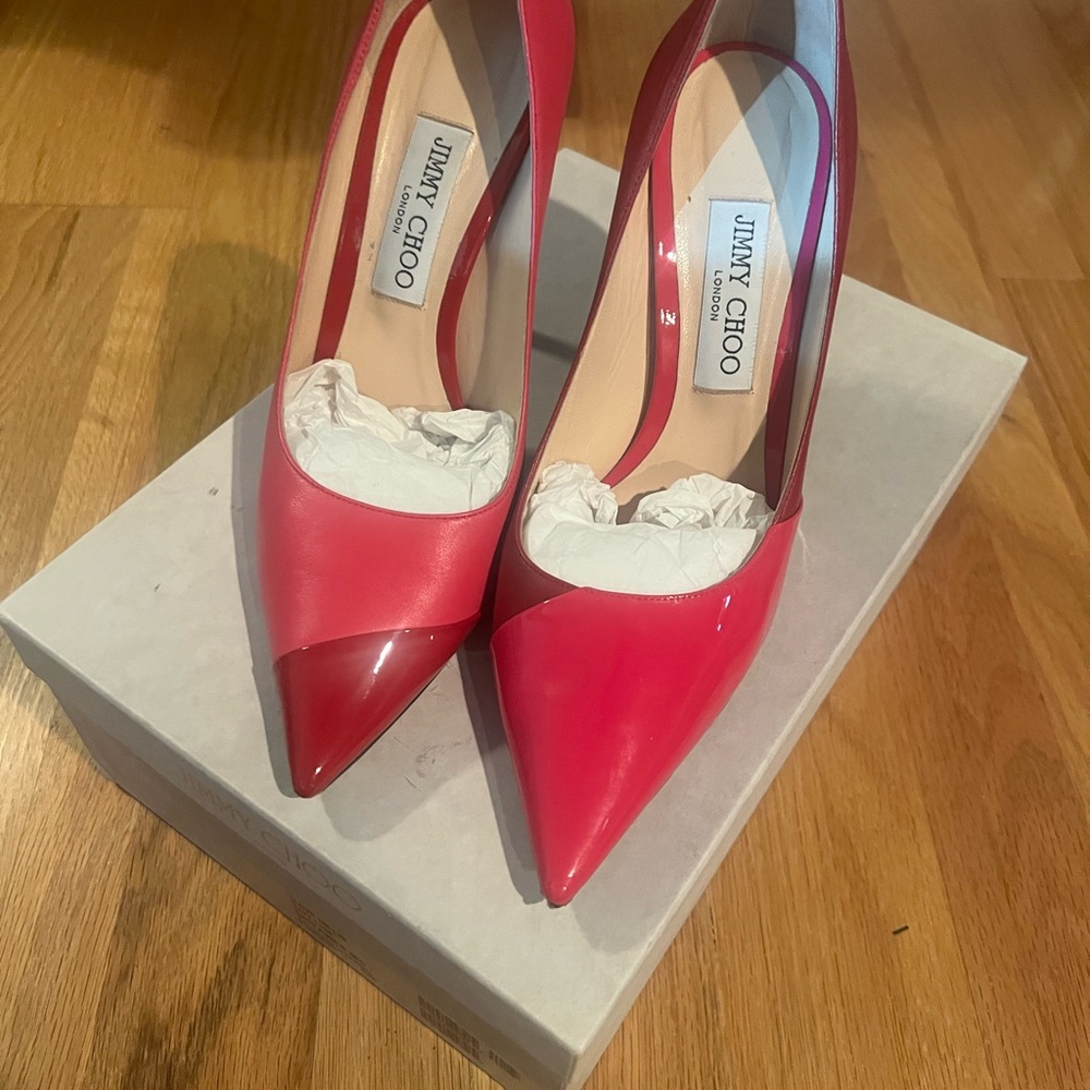 Jimmy Choo 100 Love Hot Pink & Red Heels size 9/39